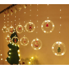 Lampki LED kurtyna z figurkami Boże Narodzenie 3m 125LED 10 żarówek ciepły biały zasilanie sieciowe