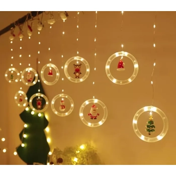 Kurtyna Led na okno girlanda gwiazdki świąteczna choinkowa 3 m 125 LED