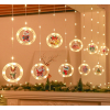 Lampki LED kurtyna z obrazkami Boże Narodzenie w kółkach 3m 10 żarówek na baterie pilot