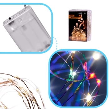Lampki LED druciki dekoracyjne świąteczne choinkowe 10m 100LED multikolor