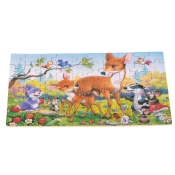 Puzzle dla dzieci bajkowe w puszce zwierzęta leśne 60 elementów