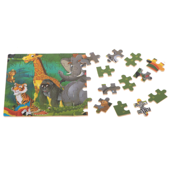 Puzzle dla dzieci bajkowe w puszce dżungla 60 elementów