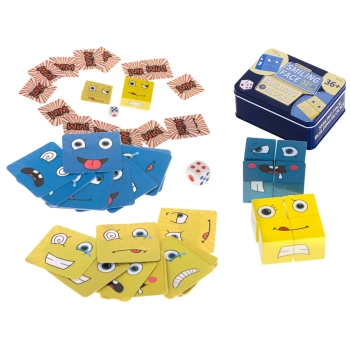 Gra edukacyjne wyzwania nauka emocji klocki drewniane