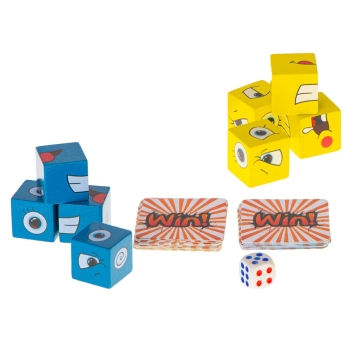 Gra edukacyjne wyzwania nauka emocji klocki drewniane