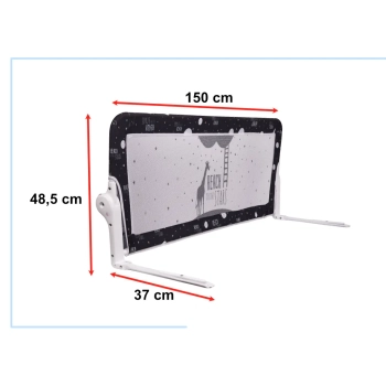 Barierka osłona ochronna do łóżka otwierana150cm czarna
