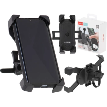 Uchwyt rowerowy motocyklowy na telefon czarny stabilny