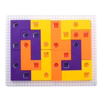 Gra logiczna układanka klocki tetris łamigłówka+ karty 42el.