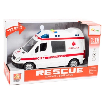 Karetka ambulans z dźwiękiem napędem 1:16