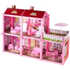 Domek dla lalek Villa lalka mebelki zestaw różowy 44cm