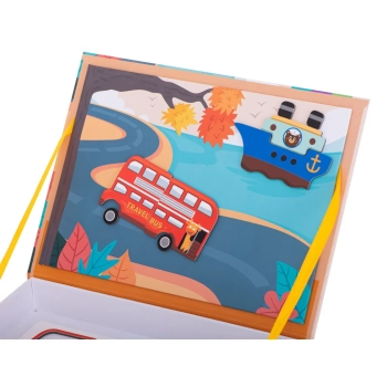 Książeczka magnetyczna układanka puzzle z magnesem środki transportu
