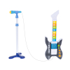 Gitara elektryczna rockowa z mikrofonem niebieska