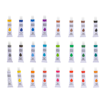 Farby akrylowe artystyczne wielokolorowe 24 tubki