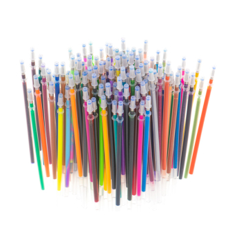 Długopisy żelowe kolorowe w etui 120szt + 120 wkładów