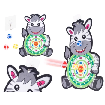 Tarcza Dart z rzutkami piłkami na rzep zebra