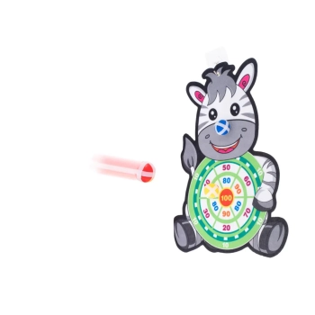 Tarcza Dart z rzutkami piłkami na rzep zebra