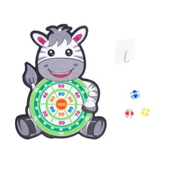 Tarcza Dart z rzutkami piłkami na rzep zebra