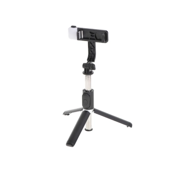 Kijek do selfie lampka LED statyw tripod czarny