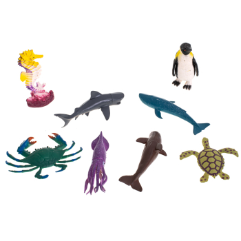 Figurki zwierzęta morskie ryby ocean zestaw żółw delfin 8szt