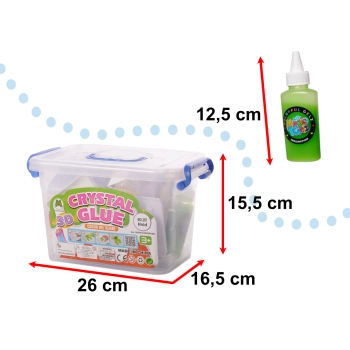 Klej żel kryształowy 3D crystal glue kreatywny zestaw w wiaderku 26el.