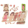 Puzzle drewniane warstwowe budowa ciała montessori dziewczynka