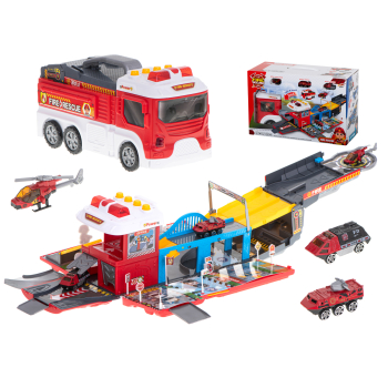 Transporter wóz strażacki rozkładany parking straż pożarna akcesoria
