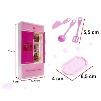 Mebelki dla lalek kuchnia 4 segmenty dźwięki LED 48cm