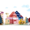 Klocki drewniane edukacyjne miasto puzzle 100el.