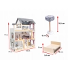 Domek dla lalek drewniany MDF mebelki 78cm czarny LED