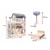 Domek dla lalek drewniany MDF mebelki 78cm czarny LED