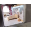 Domek dla lalek drewniany MDF mebelki 78cm czarny LED