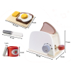 Toster drewniany opiekacz akcesoria kuchenne zestaw śniadaniowy biały