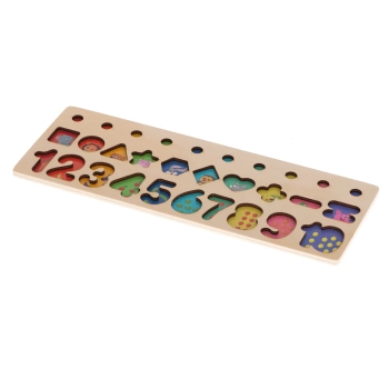 Liczydło drewniane sorter cyfry montessori 3w1 13x36cm