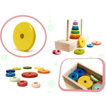 Piramida drewniana z podstawą wieża sorter