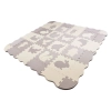 Mata edukacyjna piankowa puzzle kojec szara ecru 30 x 30 cm 36 elementów