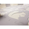 Mata edukacyjna piankowa puzzle kojec szara ecru 30 x 30 cm 36 elementów