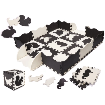 Mata edukacyjna piankowa puzzle 114 x 114 x 1 cm czarna 25 elementów