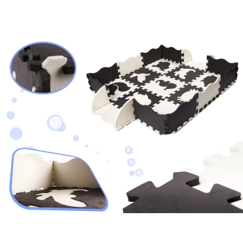 Mata edukacyjna piankowa puzzle 114 x 114 x 1 cm czarna 25 elementów