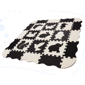 Mata edukacyjna piankowa puzzle 114 x 114 x 1 cm czarna 25 elementów