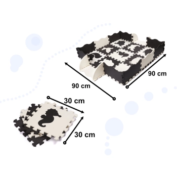 Mata edukacyjna piankowa puzzle 114 x 114 x 1 cm czarna 25 elementów