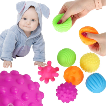 Piłki zabawki sensoryczne korekcyjne zestaw w siatce