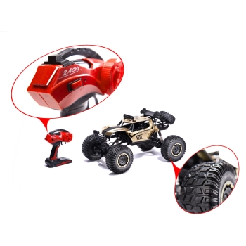 Samochód zdalnie sterowany 2,4GHz 1:8 51cm metal złoty
