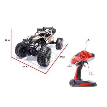 Samochód zdalnie sterowany 2,4GHz 1:8 51cm metal złoty