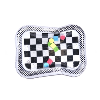 Mata wodna sensoryczna dmuchana dla niemowląt czarno-biała szachownica XXL 65x50 cm