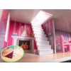Domek dla lalek drewniany MDF mebelki 70cm różowy LED