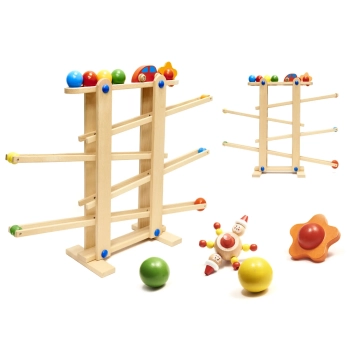 Tor kulkowy drewniany kulodrom montessori XXL