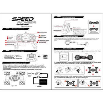 Samochód zdalnie sterowany na pilota RC Speed Pioneer Stunt Car 360 czerwony