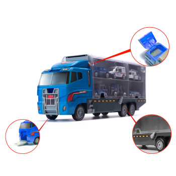 Transporter ciężarówka TIR wyrzutnia + metalowe auta policja