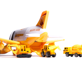 Transporter samolot + 3 auta pojazdy budowlane