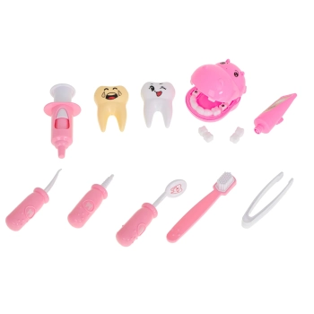 Dentysta zestaw lekarski hipopotam różowy