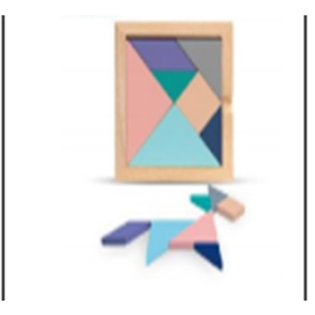 Tangram puzzle drewniane układanka klocki 11,5cm x 11,5cm